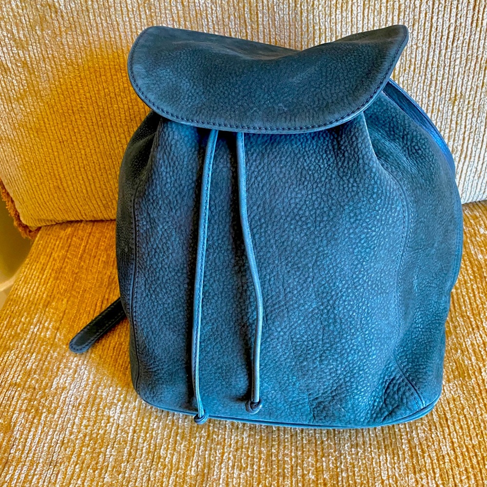 Vintage Coach Sonoma Pebbled Leather Nubuck Backpack Italy 4938 Green Bag